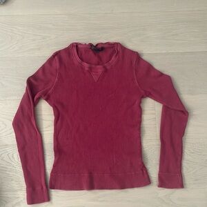 Long sleeve waffle knit shirt
